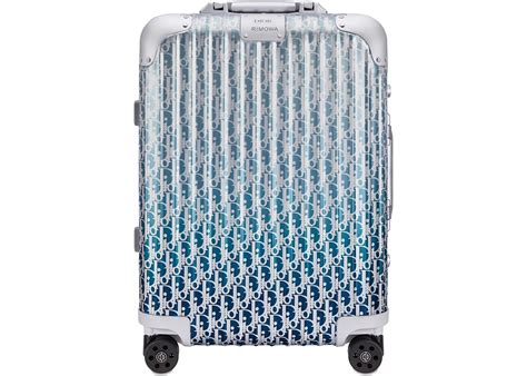 DIOR and RIMOWA Hand Case Gradient Blue Dior Oblique 